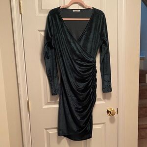 Guberry Green Velvet Wrap Dress…size L